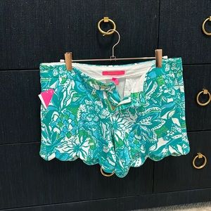 Lilly Pulitzer 5 inch buttercup knit short botanical green safari sangria size 2